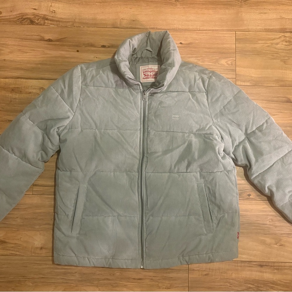 Levi's Light Gray Puffer Jacket - image 1